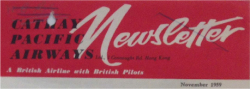 Figure 1. "A British Airline with British Pilots." Cathay Pacific Airways Newsletter, November 1959, Swire HK Archive.