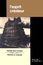 Cover thumnail for Volume 38, Number 4, Winter 1998