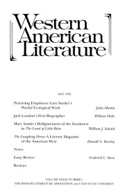 Cover thumnail for Volume 27, Number 1, Spring 1992
