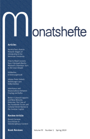 Cover thumnail for Volume 111, Number 1, Spring 2019
