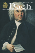 BACH: Journal of the Riemenschneider Bach Institute cover