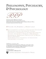 Cover thumbnail for Philosophy, Psychiatry, & Psychology